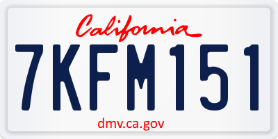 CA license plate 7KFM151