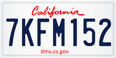 CA license plate 7KFM152