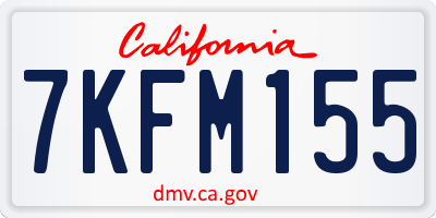 CA license plate 7KFM155