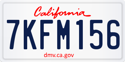 CA license plate 7KFM156