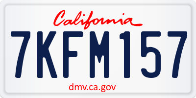 CA license plate 7KFM157