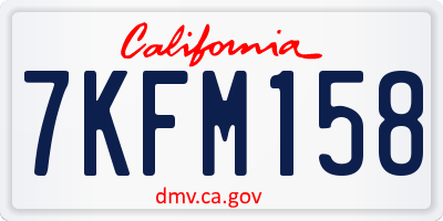CA license plate 7KFM158