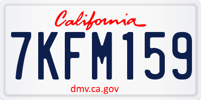 CA license plate 7KFM159