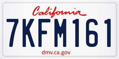 CA license plate 7KFM161