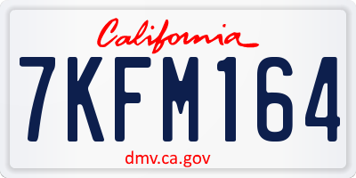 CA license plate 7KFM164
