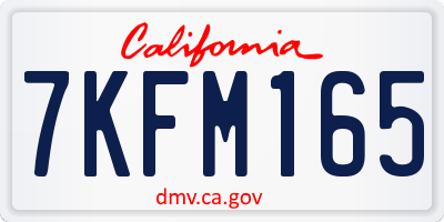 CA license plate 7KFM165