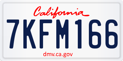 CA license plate 7KFM166