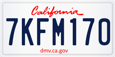 CA license plate 7KFM170