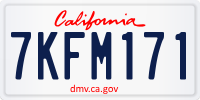 CA license plate 7KFM171
