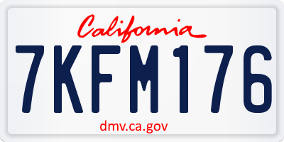CA license plate 7KFM176