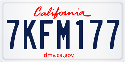 CA license plate 7KFM177