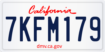 CA license plate 7KFM179