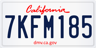 CA license plate 7KFM185