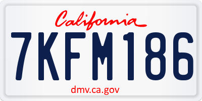 CA license plate 7KFM186