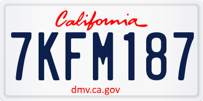 CA license plate 7KFM187