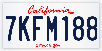 CA license plate 7KFM188