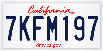 CA license plate 7KFM197