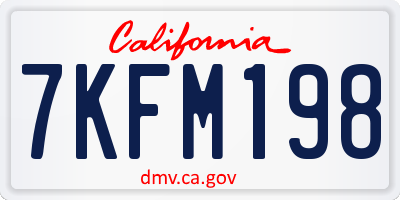 CA license plate 7KFM198