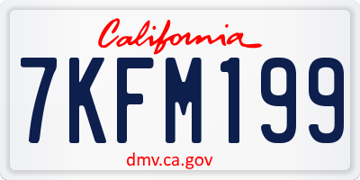 CA license plate 7KFM199
