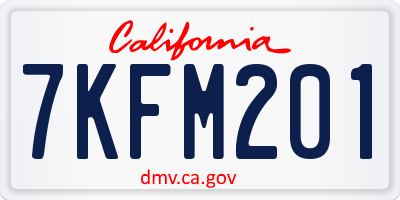 CA license plate 7KFM201