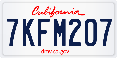 CA license plate 7KFM207