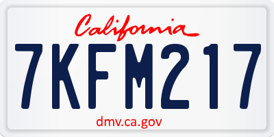 CA license plate 7KFM217