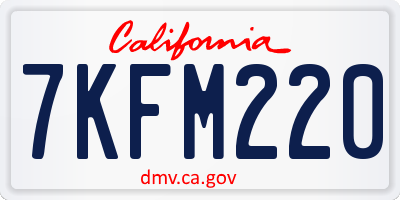 CA license plate 7KFM220