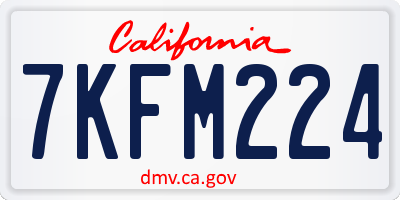 CA license plate 7KFM224