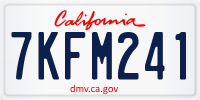 CA license plate 7KFM241