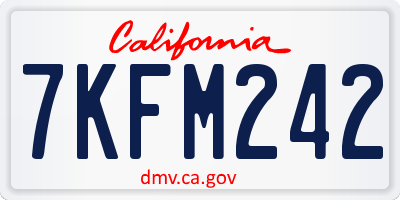 CA license plate 7KFM242