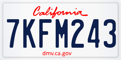 CA license plate 7KFM243