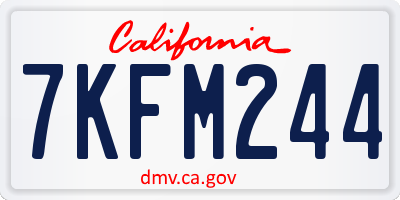 CA license plate 7KFM244