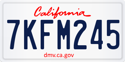 CA license plate 7KFM245