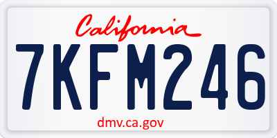 CA license plate 7KFM246