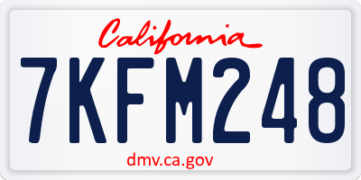 CA license plate 7KFM248
