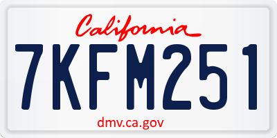 CA license plate 7KFM251