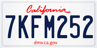 CA license plate 7KFM252