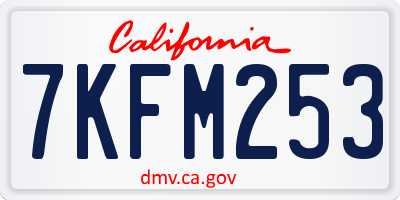 CA license plate 7KFM253