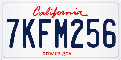 CA license plate 7KFM256