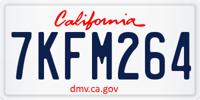 CA license plate 7KFM264