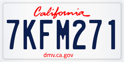 CA license plate 7KFM271