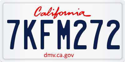 CA license plate 7KFM272