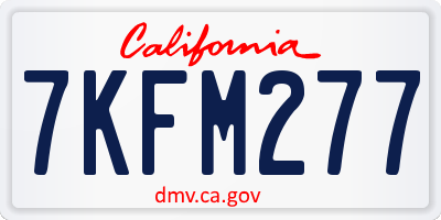 CA license plate 7KFM277