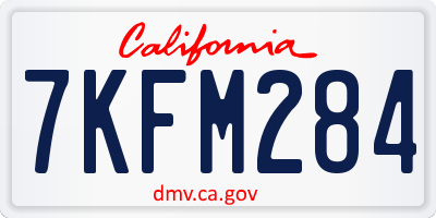 CA license plate 7KFM284