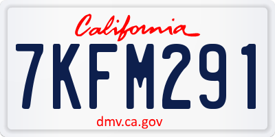 CA license plate 7KFM291