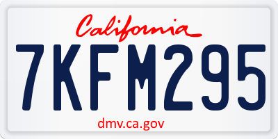 CA license plate 7KFM295