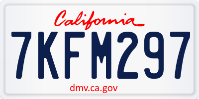 CA license plate 7KFM297