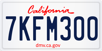 CA license plate 7KFM300