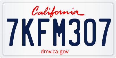 CA license plate 7KFM307