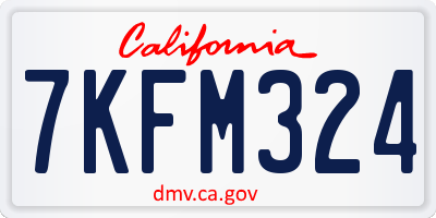 CA license plate 7KFM324